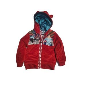 Vintage‎ Seven Seas Boys  Jacket 3 T Red Sports Soccer Velvet